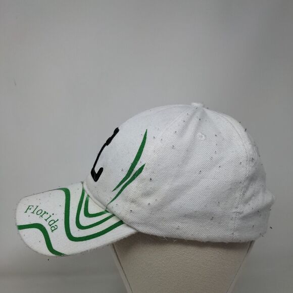 Florida Strapback Hat White One Size Adjustable Embroidered Vented Holes 6 Panel - Picture 3 of 9